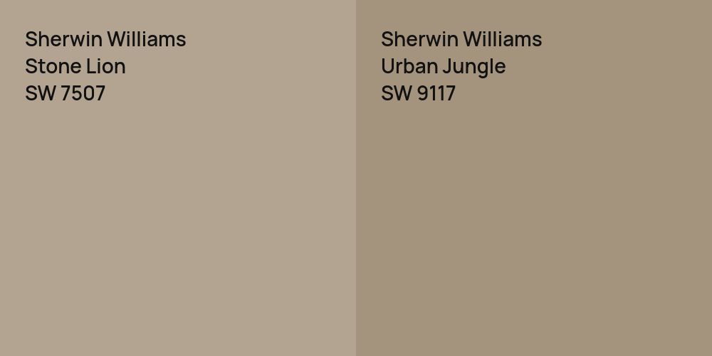 Sherwin Williams Stone Lion vs. Sherwin Williams Urban Jungle