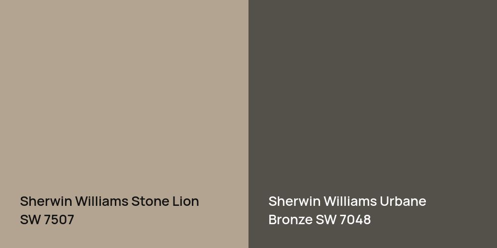 Sherwin Williams Stone Lion vs. Sherwin Williams Urbane Bronze