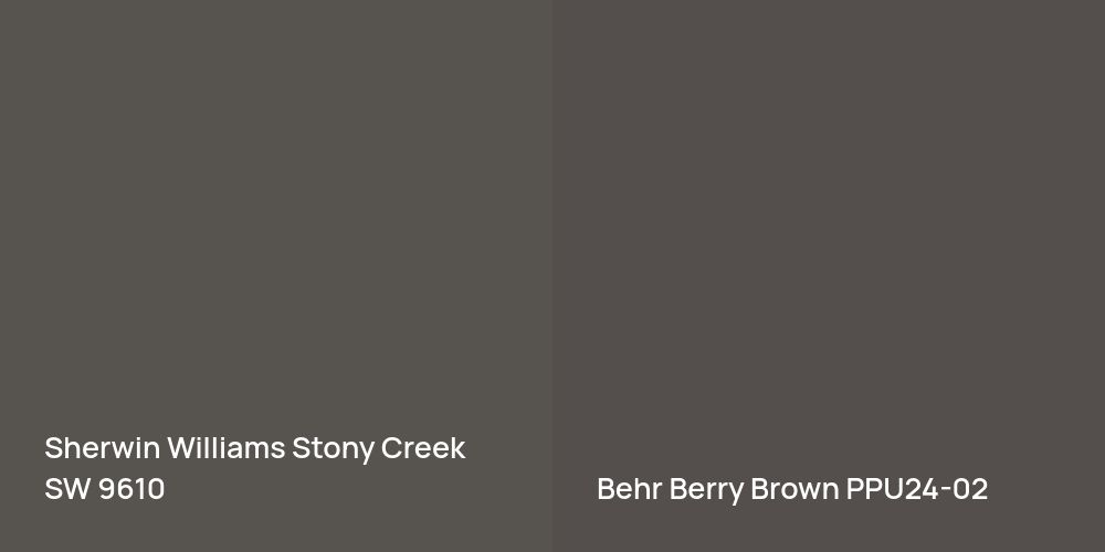 Sherwin Williams Stony Creek vs. Behr Berry Brown