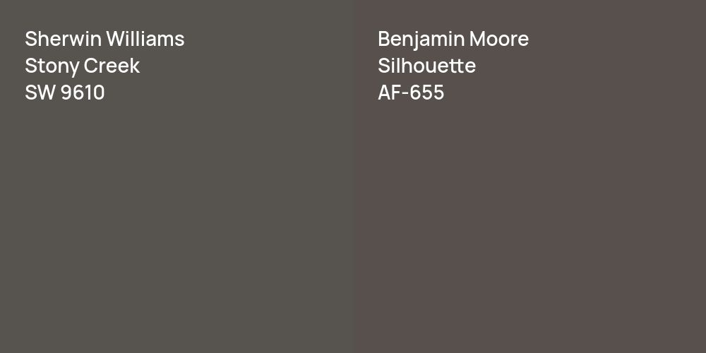 Sherwin Williams Stony Creek vs. Benjamin Moore Silhouette