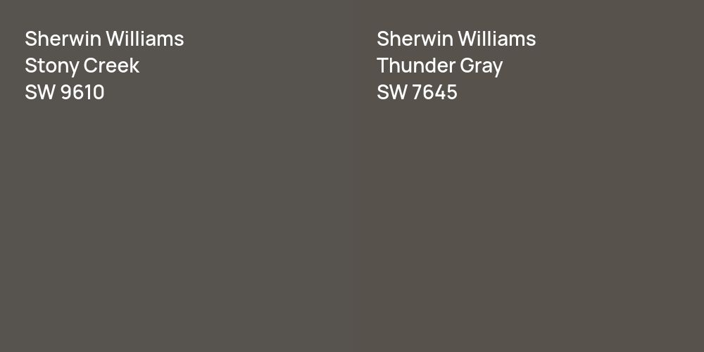 Sherwin Williams Stony Creek vs. Sherwin Williams Thunder Gray