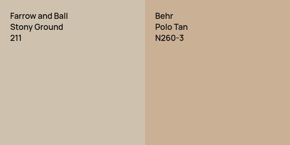 Farrow and Ball Stony Ground vs. Behr Polo Tan