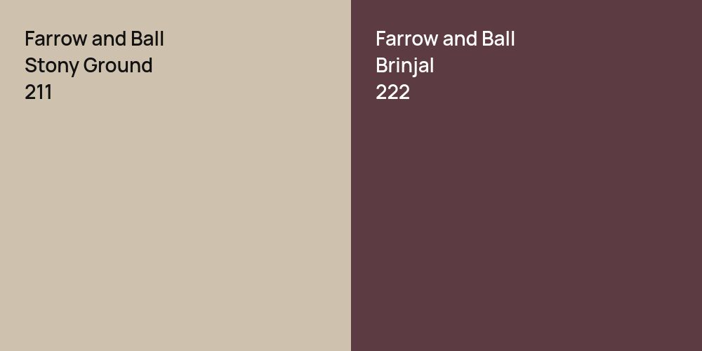 Farrow and Ball Stony Ground vs. Farrow and Ball Brinjal