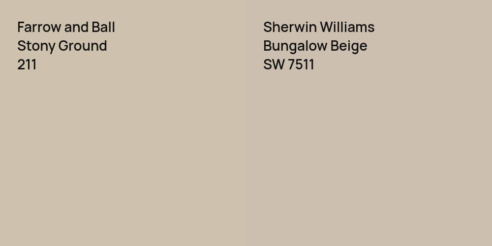 Farrow and Ball Stony Ground vs. Sherwin Williams Bungalow Beige