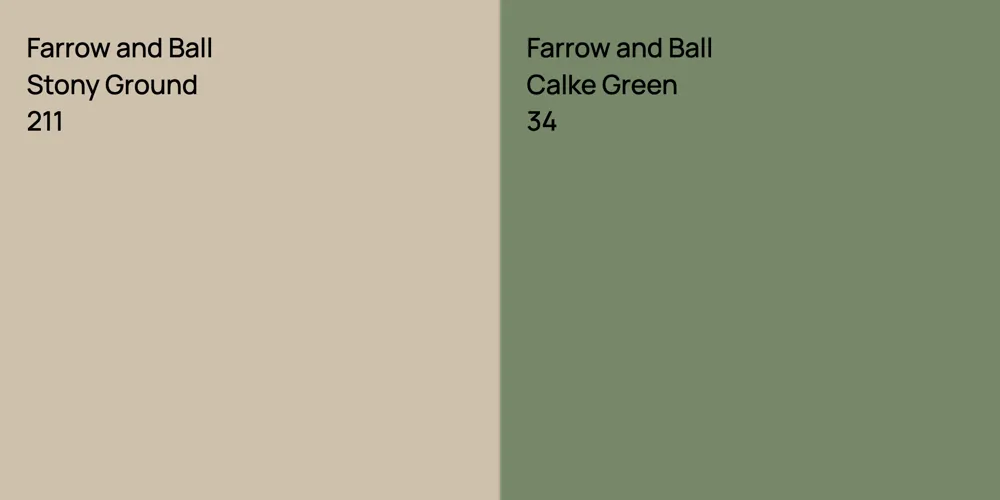 Farrow and Ball Stony Ground vs. Farrow and Ball Calke Green