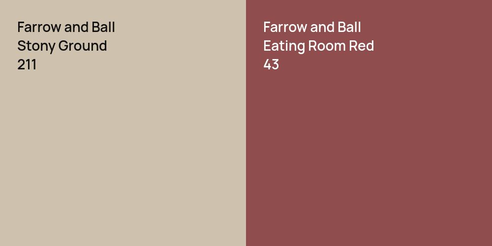 Farrow and Ball Stony Ground vs. Farrow and Ball Eating Room Red