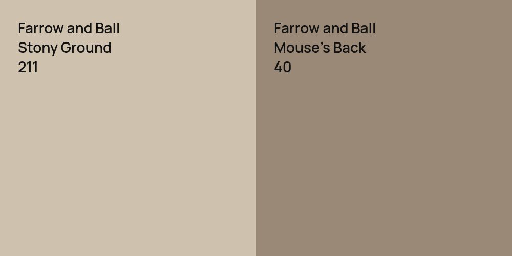 Farrow and Ball Stony Ground vs. Farrow and Ball Mouse's Back