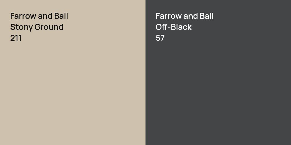 Farrow and Ball Stony Ground vs. Farrow and Ball Off-Black