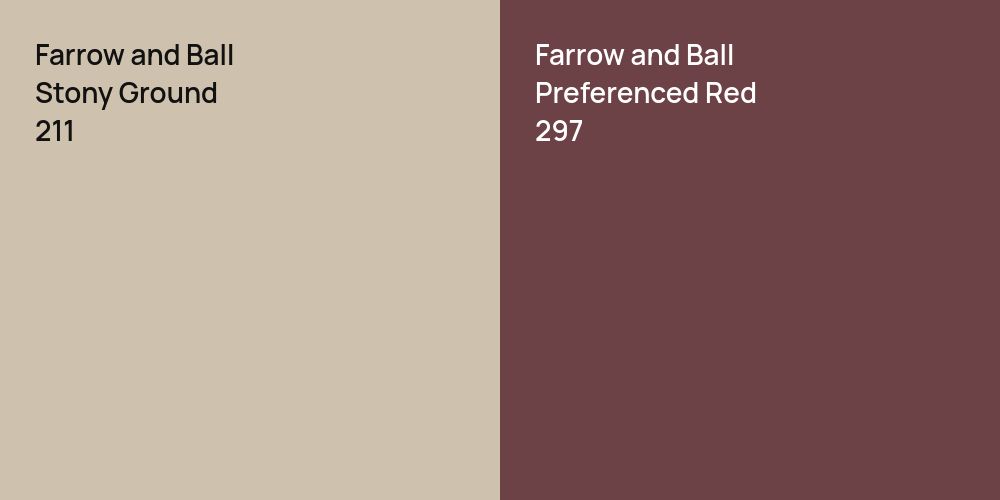 Farrow and Ball Stony Ground vs. Farrow and Ball Preferenced Red