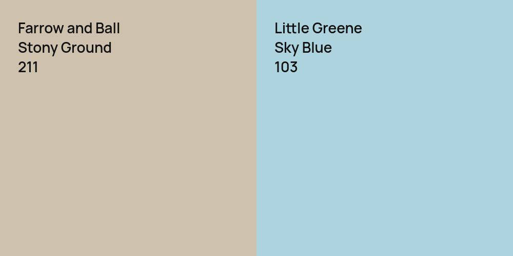 Farrow and Ball Stony Ground vs. Little Greene Sky Blue