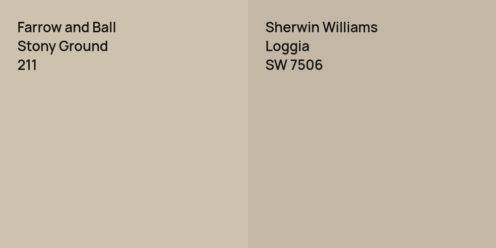 Farrow and Ball Stony Ground vs. Sherwin Williams Loggia