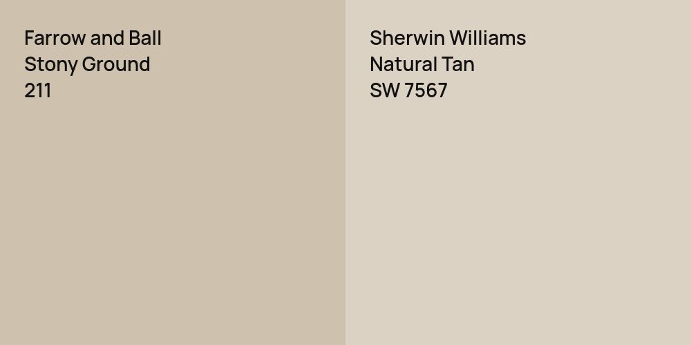 Farrow and Ball Stony Ground vs. Sherwin Williams Natural Tan