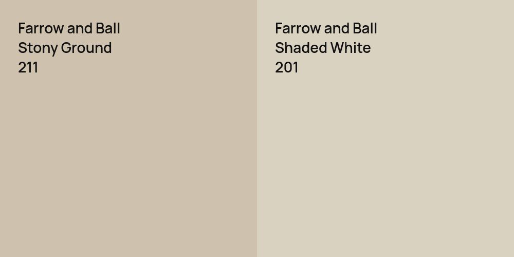 Farrow and Ball Stony Ground vs. Farrow and Ball Shaded White