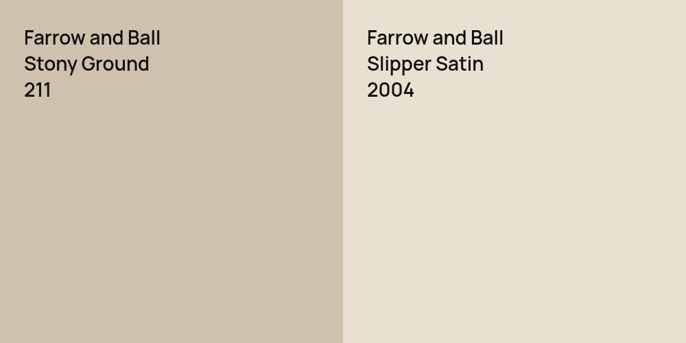 Farrow and Ball Stony Ground vs. Farrow and Ball Slipper Satin