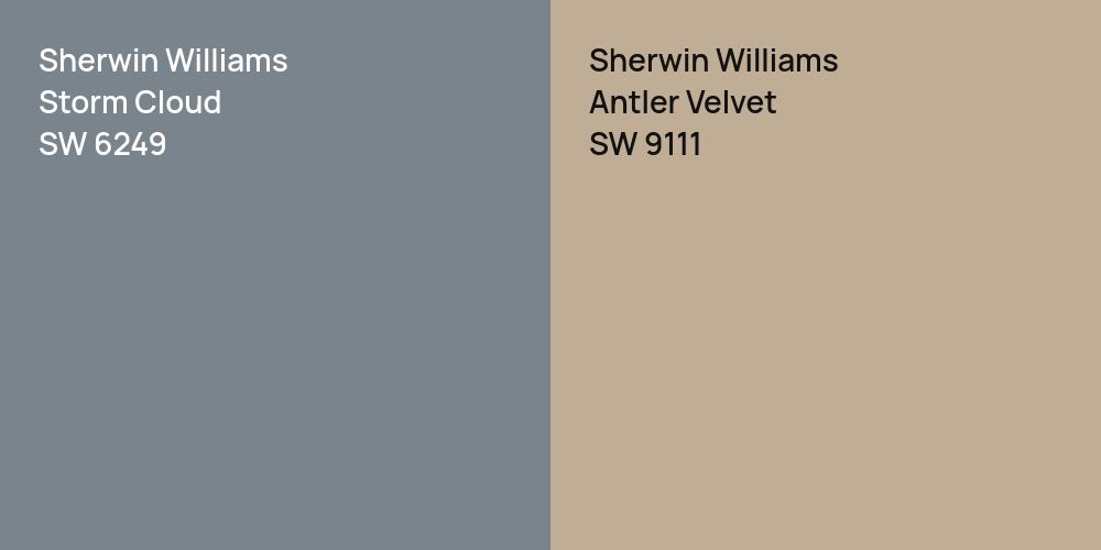 Sherwin Williams Storm Cloud vs. Sherwin Williams Antler Velvet