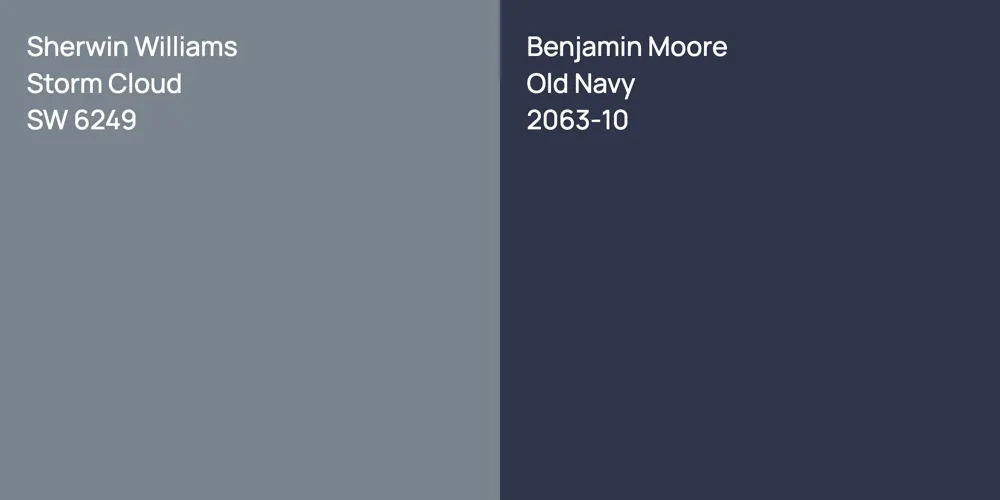 Sherwin Williams Storm Cloud vs. Benjamin Moore Old Navy