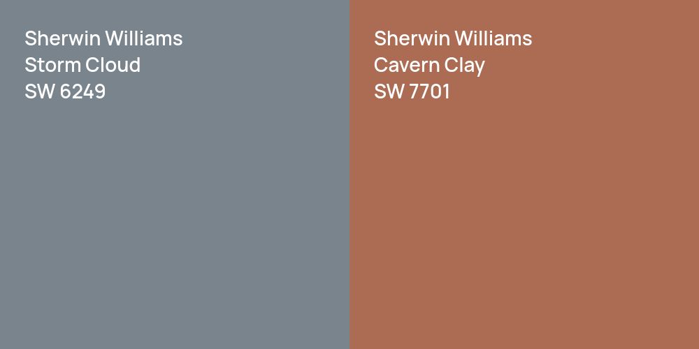 Sherwin Williams Storm Cloud vs. Sherwin Williams Cavern Clay