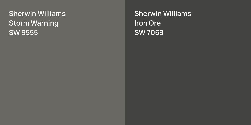 Sherwin Williams Storm Warning vs. Sherwin Williams Iron Ore