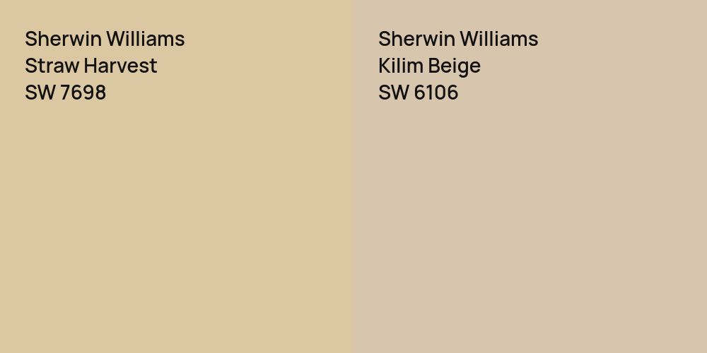 Sherwin Williams Straw Harvest vs. Sherwin Williams Kilim Beige