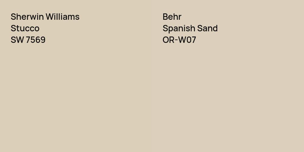 Sherwin Williams Stucco vs. Behr Spanish Sand