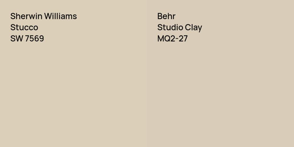 Sherwin Williams Stucco vs. Behr Studio Clay