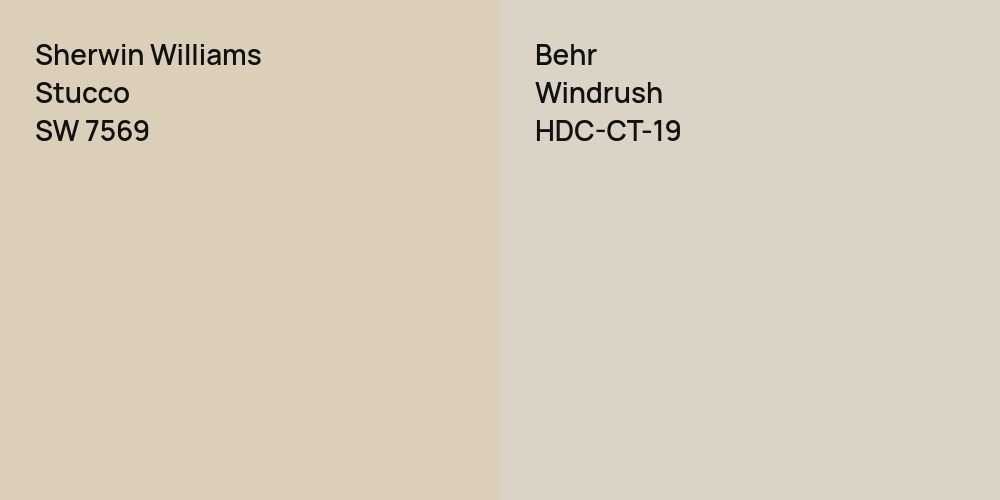 Sherwin Williams Stucco vs. Behr Windrush