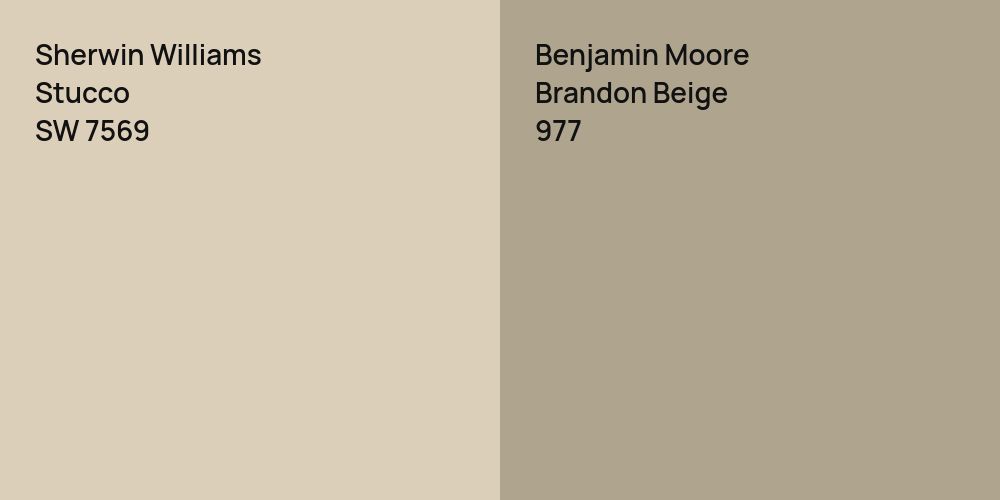 Sherwin Williams Stucco vs. Benjamin Moore Brandon Beige