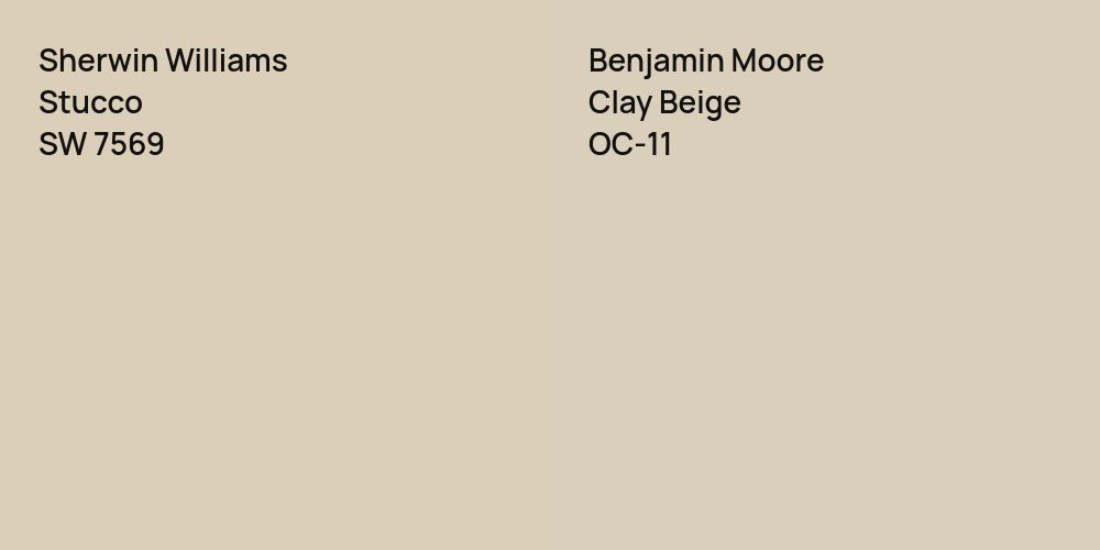 Sherwin Williams Stucco vs. Benjamin Moore Clay Beige