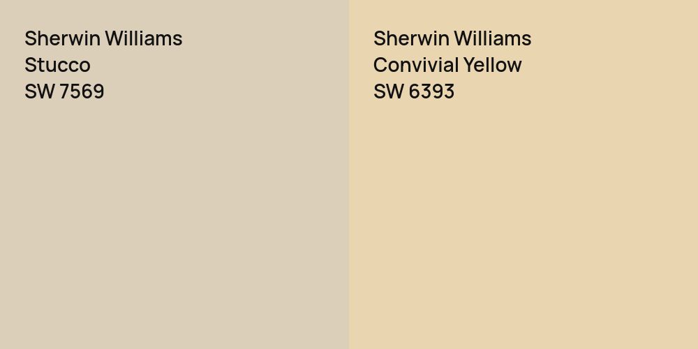 Sherwin Williams Stucco vs. Sherwin Williams Convivial Yellow