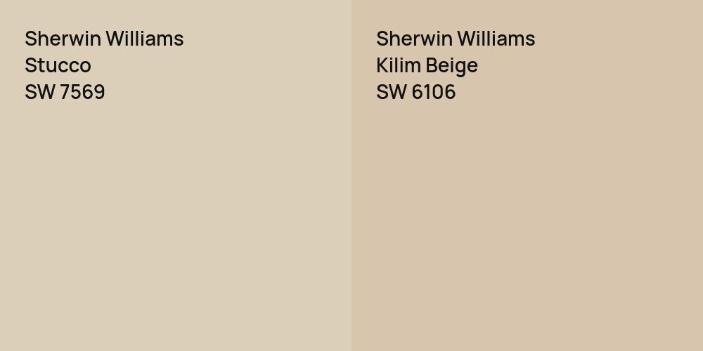 Sherwin Williams Stucco vs. Sherwin Williams Kilim Beige