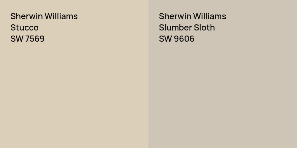 Sherwin Williams Stucco vs. Sherwin Williams Slumber Sloth