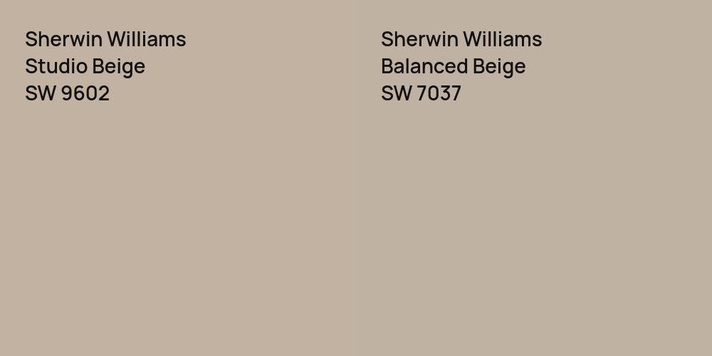 Sherwin Williams Studio Beige vs. Sherwin Williams Balanced Beige