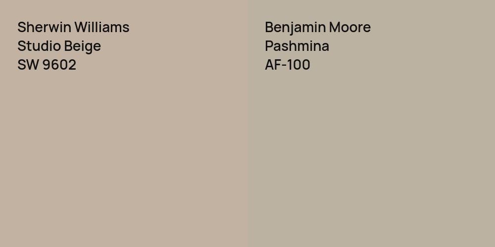 Sherwin Williams Studio Beige vs. Benjamin Moore Pashmina