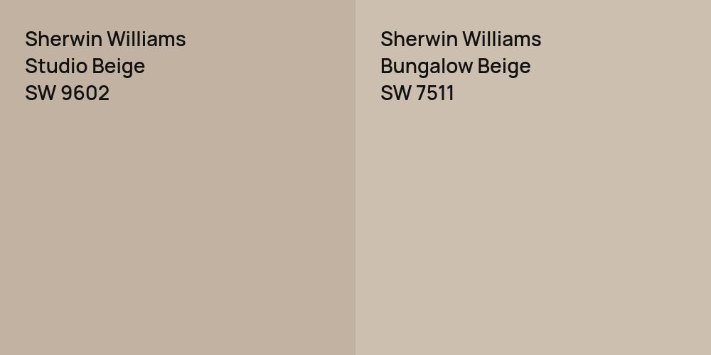 Sherwin Williams Studio Beige vs. Sherwin Williams Bungalow Beige