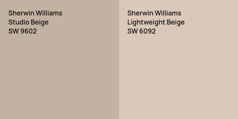 Sherwin Williams Studio Beige vs. Sherwin Williams Lightweight Beige