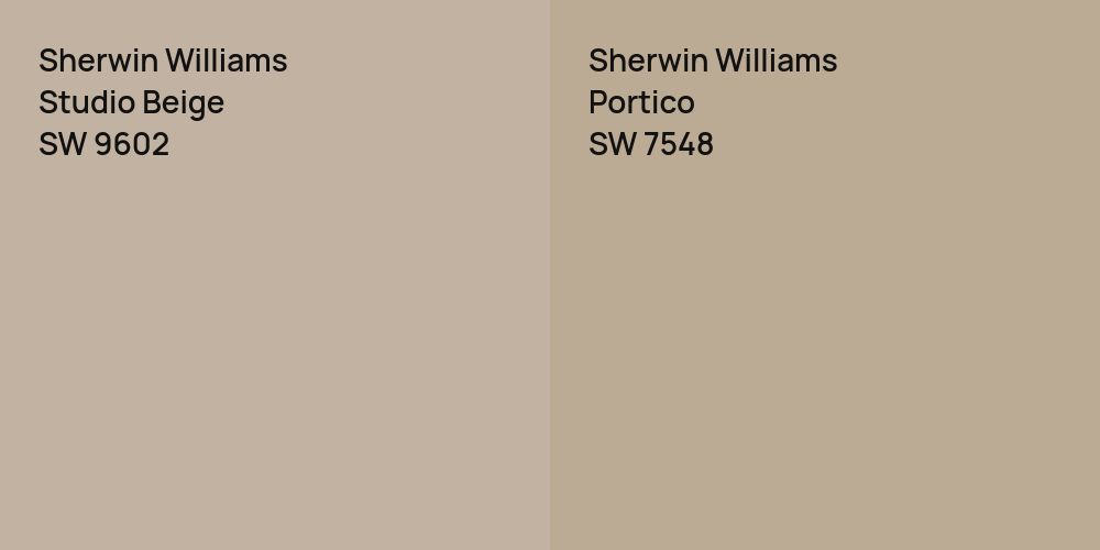 Sherwin Williams Studio Beige vs. Sherwin Williams Portico