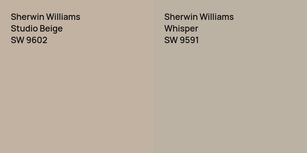 Sherwin Williams Studio Beige vs. Sherwin Williams Whisper