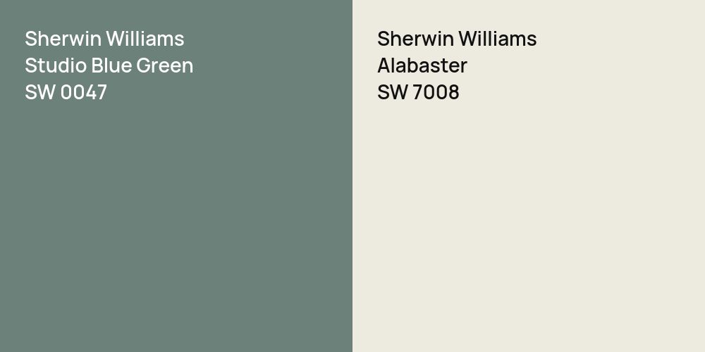 Sherwin Williams Studio Blue Green vs. Sherwin Williams Alabaster