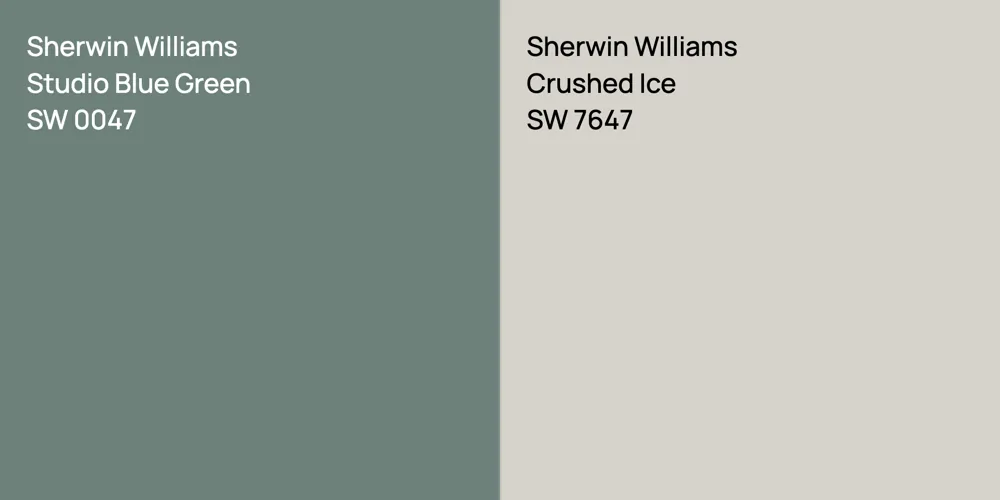 Sherwin Williams Studio Blue Green vs. Sherwin Williams Crushed Ice