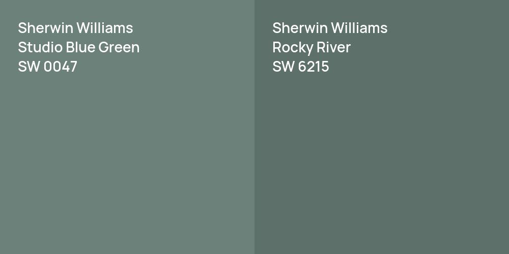 Sherwin Williams Studio Blue Green vs. Sherwin Williams Rocky River