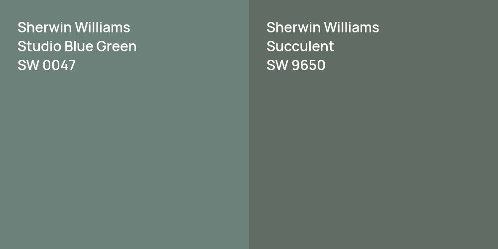 Sherwin Williams Studio Blue Green vs. Sherwin Williams Succulent