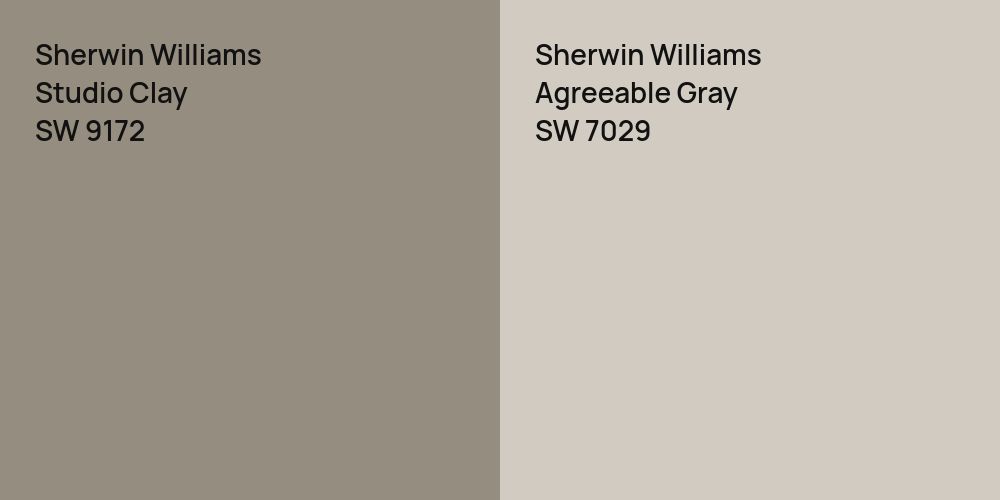 Sherwin Williams Studio Clay vs. Sherwin Williams Agreeable Gray