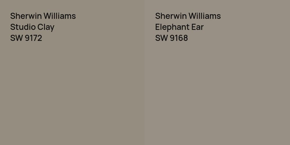 Sherwin Williams Studio Clay vs. Sherwin Williams Elephant Ear