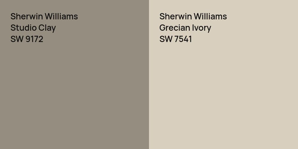 Sherwin Williams Studio Clay vs. Sherwin Williams Grecian Ivory