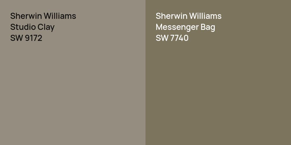 Sherwin Williams Studio Clay vs. Sherwin Williams Messenger Bag