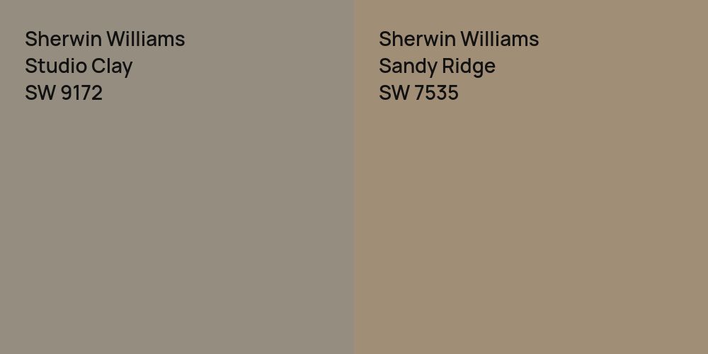 Sherwin Williams Studio Clay vs. Sherwin Williams Sandy Ridge