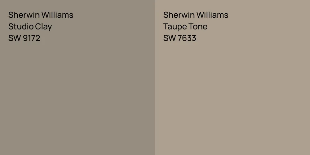 Sherwin Williams Studio Clay vs. Sherwin Williams Taupe Tone