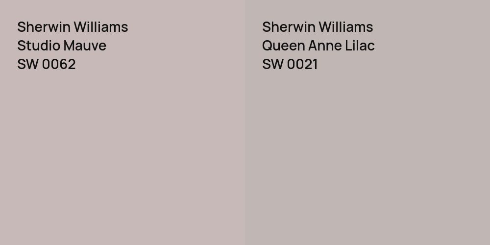 Sherwin Williams Studio Mauve vs. Sherwin Williams Queen Anne Lilac