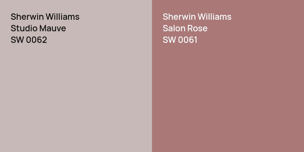 Sherwin Williams Studio Mauve vs. Sherwin Williams Salon Rose