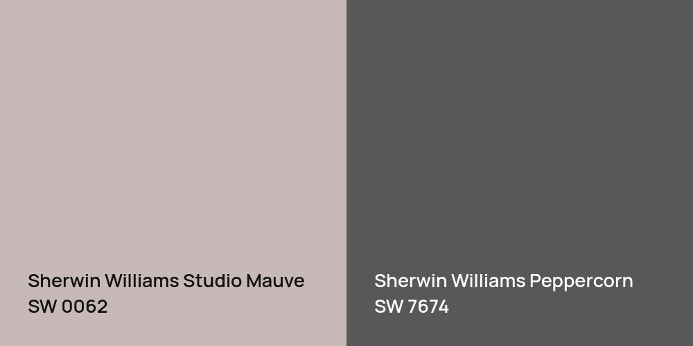 Sherwin Williams Studio Mauve vs. Sherwin Williams Peppercorn